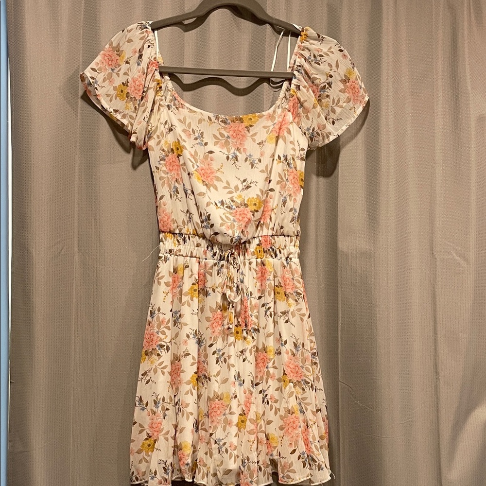 Miami Floral Mini Dress with Puff Sleeves